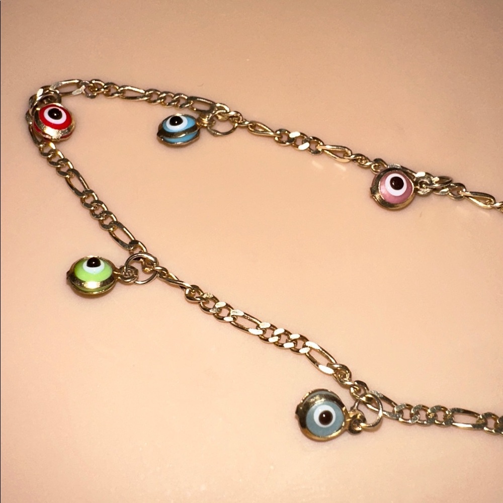 Evil Eye Charm Gold Anklet
